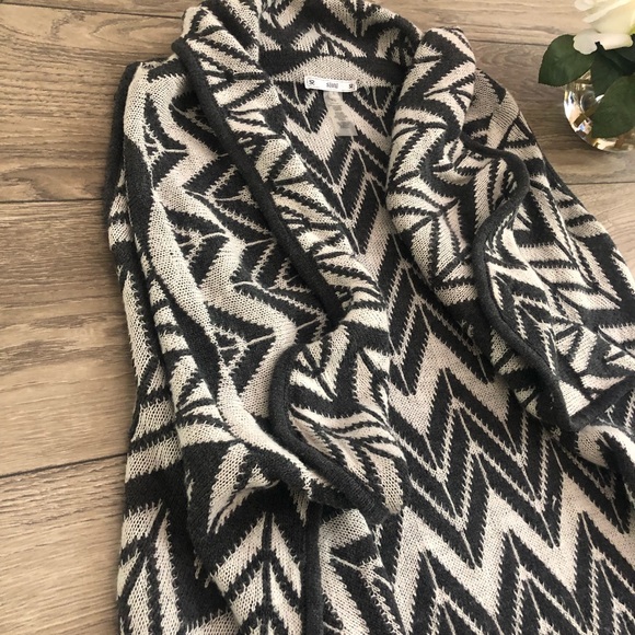 SIONI oversized grey chevron shrug poncho vest sweater size large - Picture 2 of 9